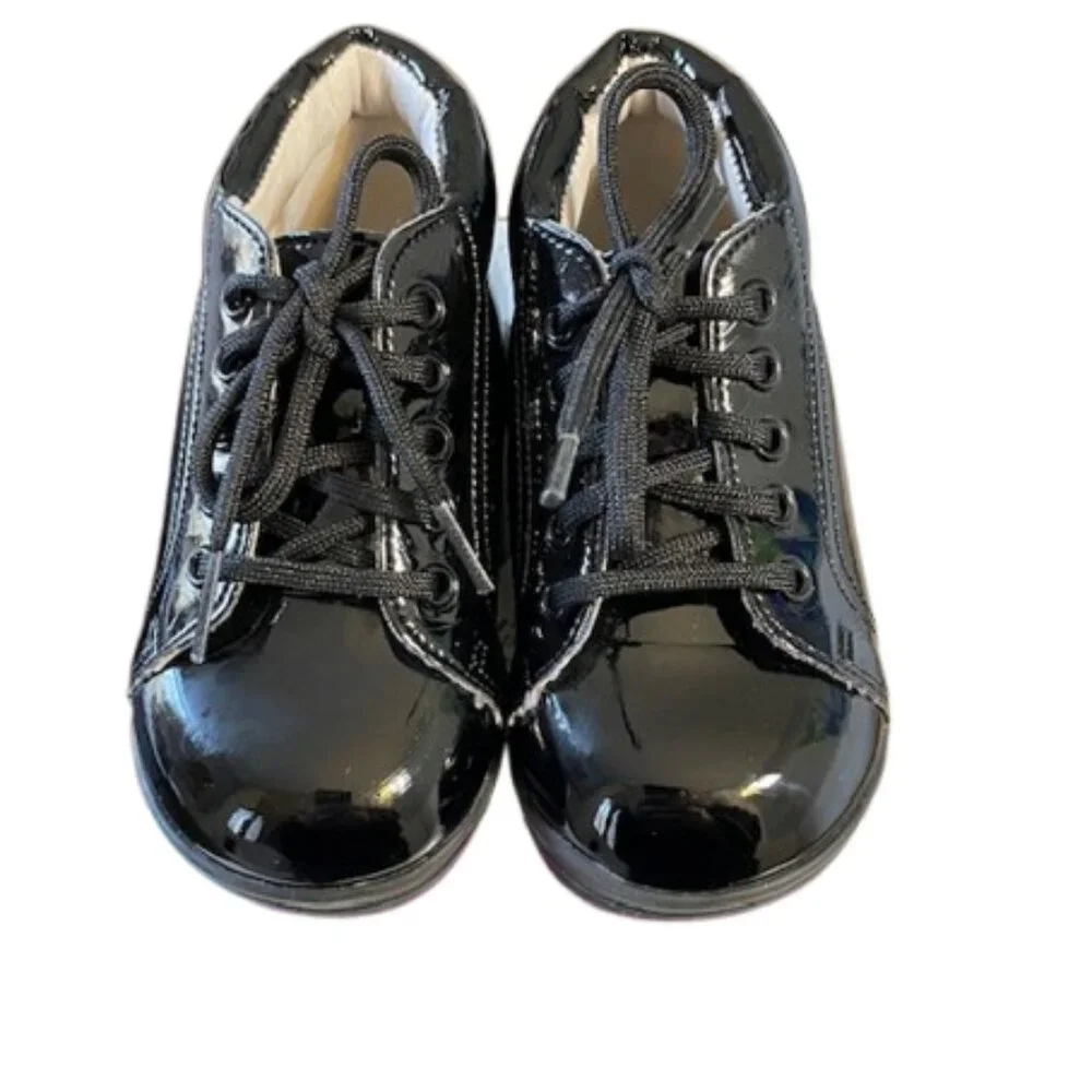 Jumping Jacks Perfection Baby/Infant Walking Shoe Black Patent Dress Shoes 4D